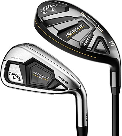 Callaway Golf Rogue ST Max OS Lite Hybrid Iron Combo Set (Right Hand, Graphite Shaft, Regular Flex, 5H, 6IR - PW, AW, Set of 8 Clubs)