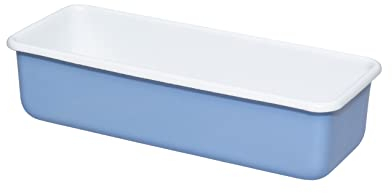 Riess, 0638-128, Königskuchenform 30 x 10cm, Emaille, CLASSIC Edition NATURE BLUE MEDIUM, 0,795kg, 1.65 Liter, 31,5 x 12,5 x 7,8cm, Emaill Backform, Kastenform Kuchen