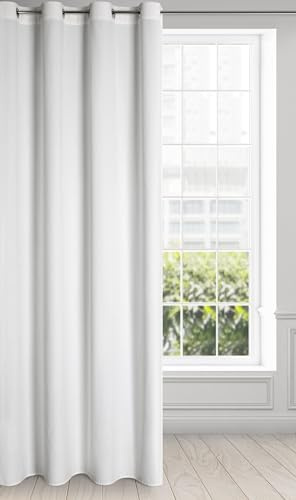 Eurofirany Pierre Velvet Curtain with Eyelets - Pack of 1 Soft Elegant Curtain 215 g/m² Elegant Smooth Plain Fluffy Modern Classic Living Room Bedroom White 140 x 250 cm