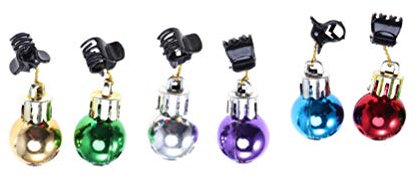 Gadpiparty 6stücke Weihnachtliche Bartclips Tragbar Glänzende Weihnachtskugeln Weihnachtsdekoration Bartschmuck Weihnachtsmann-bartclips Zufälliges Design