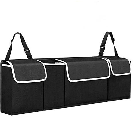 Car Boot Organiser, Boot Storage Bags for Suv Multiple Types of Pockets Adjustable Buckle Straps,Easy to Install Keeps Your Car Boot Tidy and Clean