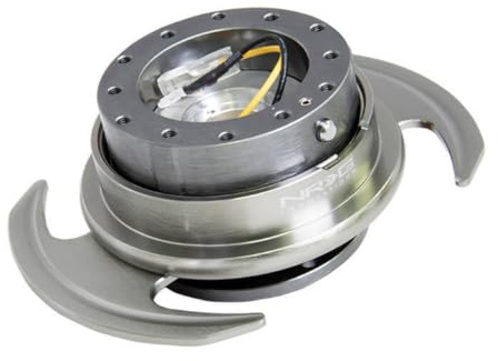 NRG Innovations NRG-SRK-650GM GEN 3.0 Race Steering Wheel Quick Release Hub Adapter 6-Hole Desgin & 6x70 and 6x74mm Bolt Patterns Gun Metal Body/Gun Metal Ring With Handles
