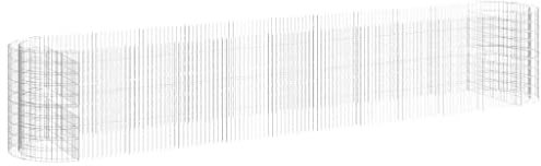 vidaXL Gabion Raised Bed Terrace Flower Pot Stand Patio Garden Planter Gabion Basket Flower Bed Planter Pot Galvanised Iron 600x100x100 cm