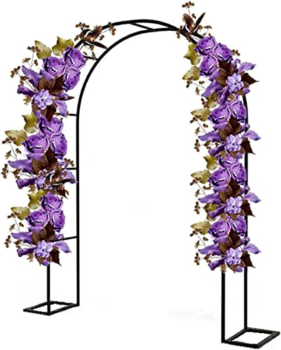 ALDYS Rosenbogen Verzinkt Rost Rankhilfe Torbogen Rosen Gartenbogen Freistehend Hochzeit Rankbogen Metall Stabil Für Pergola Terrasse Hinterhof Breite 120 cm 140Cm 180Cm 240Cm 300Cm,Grün,W3.5M*H2.2M