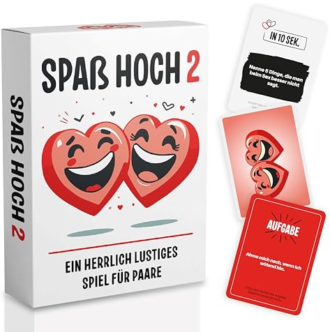 TIPSI Spaß Hoch 2 - Spiel für Paare zu zweit | Mit lustigen Aufgaben & Fragen | Pärchen Geschenke für Freund oder Freundin | Jahrestag Geschenk für ihn & sie oder zum Valentinstag