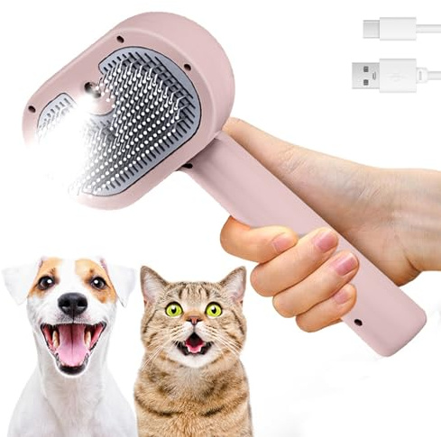 Sylswx Kattborste med ånga, 3-i-1 Steamy-borste, kattborste med vatten för långt och kort hår, hundborste, statisk elektricitet och knutar
