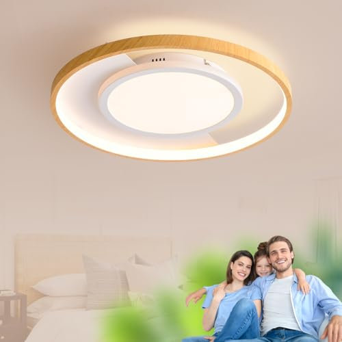 LUCKINHAND LED Deckenleuchte Rund Dimmbar Mit Fernbedienung - Nachtlichtfunktion für Kinderzimmer, Schlafzimmer, Wohnzimmer, Flur - Jungen Mädchen Zimmer - Weiß 30cm