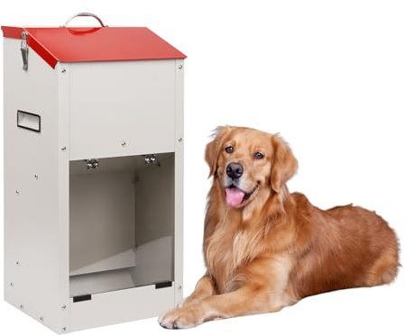 Automatic Dog Feeder, 11KG Gravity Automatic Dog Food Dispenser Container Large Breed Hanging Auto Feeder for Large Dogs