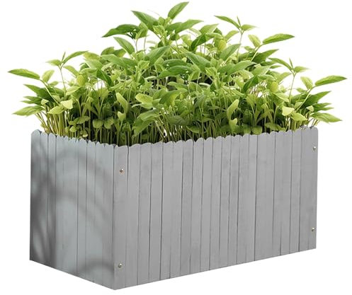 Preferspace Lit de Jardin pour pelouse de Jardin, parterres de Fleurs rectangulaires extérieurs, jardinière en Bois pour Fleurs/légumes/Fruits