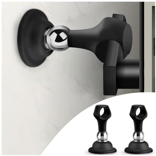 Magnetische Türstopper aus Silikon, 2er-Pack, starker Magnet, einfache Installation, passt an den Türgriff, geräuschloser Antikollisionspuffer, kein Bohren erforderlich (Schwarz)
