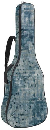 Akustikgitarre Tasche Schöne Tasche für 40/41/42 Zoll Gitarren Wasserdicht mit Schutzschicht Blau Vintage Meliert Textur, Mehrfarbig Nr. 06, 42.9x16.9x4.7 in, Gitarrentasche