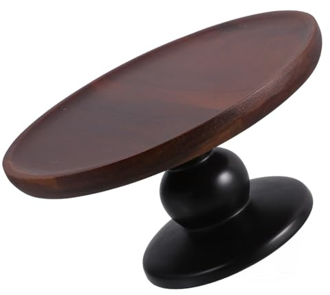 CIYODO Vintage Charm Cake Stand Wooden Dessert Serving Plate Snack Fruit Tray Footed Cake Holder