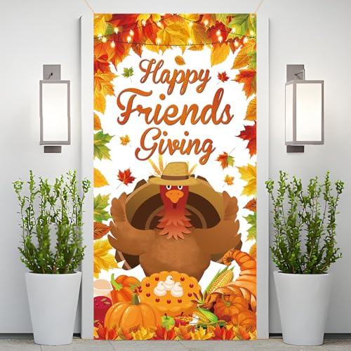 Bannière de joyeux Thanksgiving, décorations d'amitié, couverture de porte d'amitié, décorations de fête d'automne, panneau de porche suspendu,fond de dinde suspendu pour décoration de fête