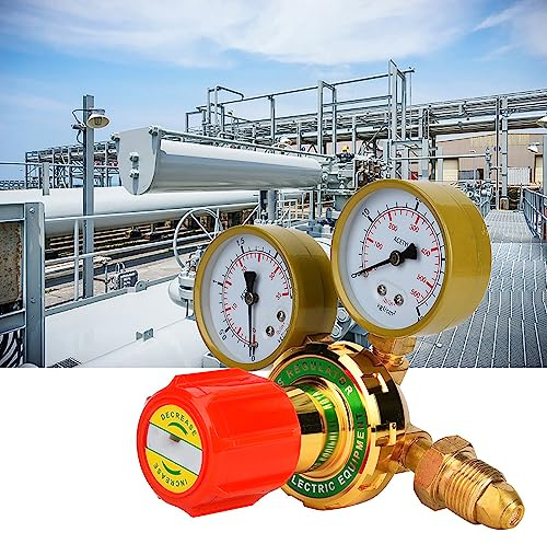 Régulateur de Gaz Acétyle, Réducteur de Pression, Manomètre pour le Soudage, Kit de Gaz Acétyle avec Connecteur G5/8 CGA580 (60# acétylène d'exportation 5/8 dents)