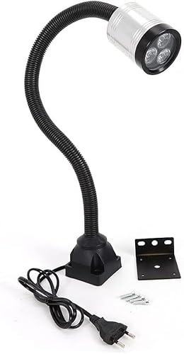MEHOOSPVN Work Light LED Spot Lamp with 20 inch Flexible Gooseneck 6W 220V Machine Tool Lamp Fixed Base for Lathe CNC Milling Drilling Machine Woodworking Workbench Industrial Lighting Base Light