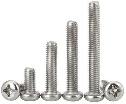 HEXHUASR M4 M5 M6 M8 M10 304 Edelstahl Kreuzschlitz Flachrundkopfschrauben(18mm)