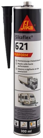 Sika - Klebdichtstoff - Sikaflex-621 schwarz - Universeller Kleb- und Dichtstoff für fast alle Materialien - Innen/außen - alterungs- und witterungsbeständig - 300ml - (Weiterentwicklung Sikaflex-221)