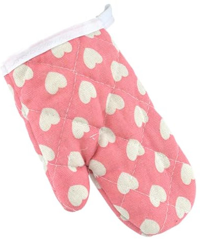 Generico Guanti da forno per bambini - Guanti da microonde per bambini - Guanti da forno antiscottatura, guanti da cucina antiscivolo in Poliestere Rosa
