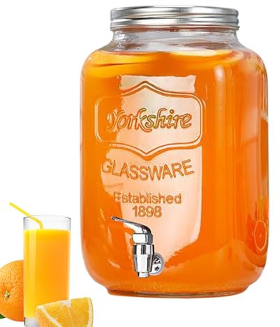 Distributore di liquori con spigot, distributore d'acqua in - Distributore di bevande a prova di perdite con brocca di bevanda a ginnastica | Accessori per feste di hosting vintage, serve da bevande p