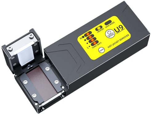 Pesfehhy Pelador Térmico de Fibra U9: Herramienta Eficiente para Pelar Cables con Calefacción para Fibra de Cinta. Incluye Herramienta de Fusión con Batería de Litio (UE).