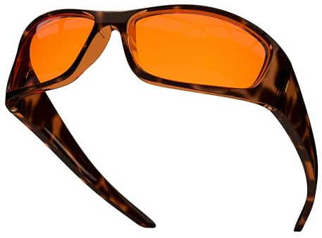 Bloomoak 99% Blaulicht-blockierende Brille, Nachtschlafbrille, Gaming-Brille,Umlaufende Blöcke oben, seitlich, vorne, Lichter,Für Computer, Tablets, Telefone