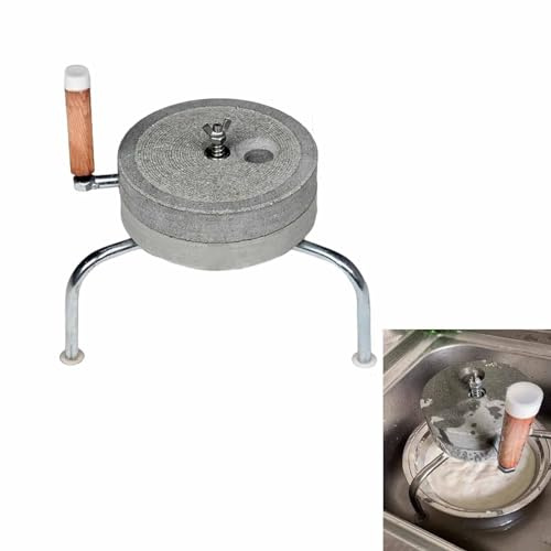 Macinacaffè manuale a pietra, regolabile, a manovella, per cereali secchi/umidi, con telaio in acciaio inox, polverizzatore per alimenti vintage, piccolo mulino per grano, per farina d'avena e fagiol