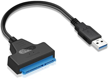 GQunit Câble adaptateur USB 3.0 vers SATA, connecteur de transfert de données HDD/SSD de 6,3 cm et récupération de données haute vitesse, câble de données haute vitesse pour ordinateur portable de