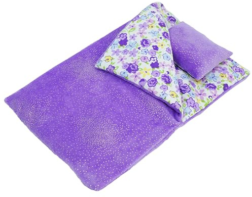 Lullaberry Cozy Dream Reversible Doll Sleeping Bag - 2-Piece Playset Doll Accessory with Pillow - Fits for Baby Girl Dolls or Teddy Bears up to 18 (46cm)