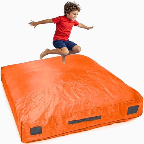SaferBounce Crash Pad for Kids Sensory | Big 5Ft x 5Ft Or 3Ft x 4Ft | Autism Sensory Crash Mat for Jumping & Play | Crashpad | Soft Foam Landing Pad for Kids | Giant Pillow Mat | Climbing & Gymnastics