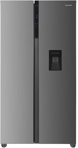 HEINNER HSBS-HM529NFXWDE++ Side-by-Side Kühlschrank – 529 L, Energieklasse E, Frost-Free, LED-Display, Multi-Air Flow, verstellbare Ablagen, Anthracite, inkl. 5‑Jahres-Garantie (Anthracite, 529)