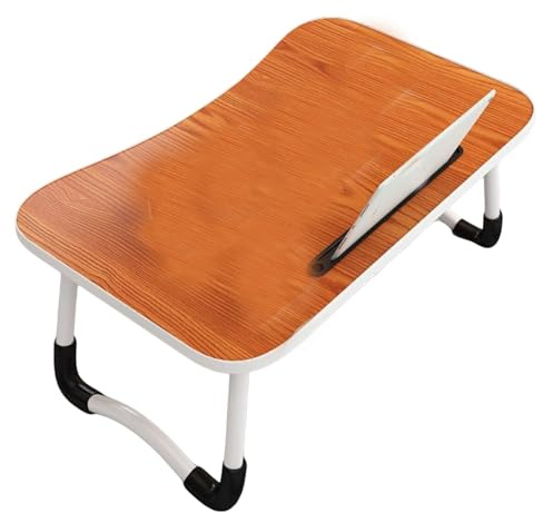 Mesa de cama multifuncional de nogal para laptop, escritorio para leer y escribir, mesa de servicio de desayuno para uso doméstico y oficina, diseño portátil y ajustable