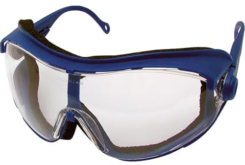 Cobra Lunettes de sécurité de protection – Monture bleue avec verres transparents | Design intégral | Anti-buée, résistant aux rayures et aux chocs, protection UV