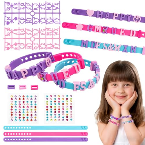 Bafiwu Friendship Bracelet Making kit, Arts and Craft Kits for Kids, Gifts for 5 6 7 8 9 10 11 12 Year Old Girls, for Christmas Birthday Travel Children's Day (3pcs)