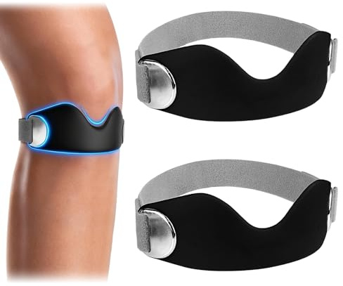 llikknve 2 PCS Patella Tendon Knee Strap,Patella Knee Support,Silicone Support Strap,Non-Slip,for Running,Basketball,Hiking,and High-Impact Sports