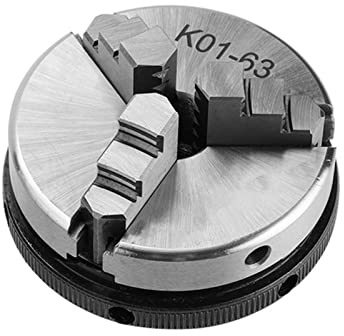 SIXRUN Mandrin de Tour, Centrage Automatique à 3 Mâchoires pour le Travail du Bois et le Tournage du Métal, Outil Durable pour une Manipulation Précise de l'air avec un Diamètre de 63 Mm