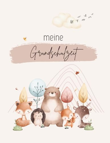 Meine Grundschulzeit – Erinnerungsbuch für Kinder & Eltern | Geschenk zur Einschulung | 100 Seiten | DinA4 | Softcover