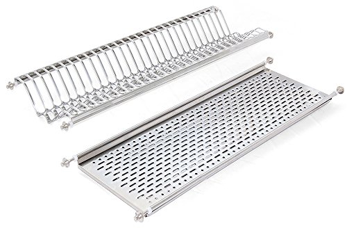 EMUCA Escurridor de Platos y Vasos para Muebles de Cocina de 80 cm de ancho, anchura interior módulo 735-770 mm, Acero Inoxidable