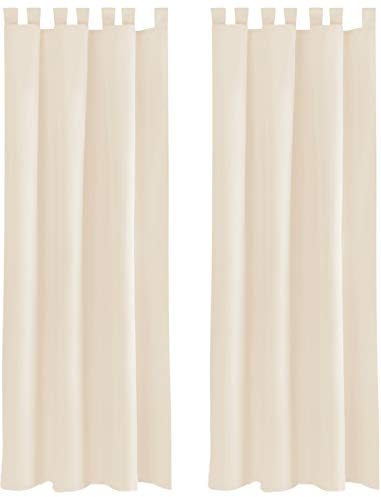 Bestlivings Blickdichte Gardine im 2er Pack mit Schlaufen (140x145 cm/Beige), in vielen Farben