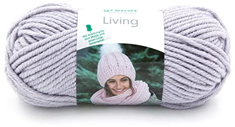 Gründl Wolle Living 1 Knäuel 100 g, Hellgrau | Strick- und Häkelgarn - waschbares Garn - 80 % Polyacryl, 20 % Polyamid - 100 g / 100 m - Nadelstärke 8-9