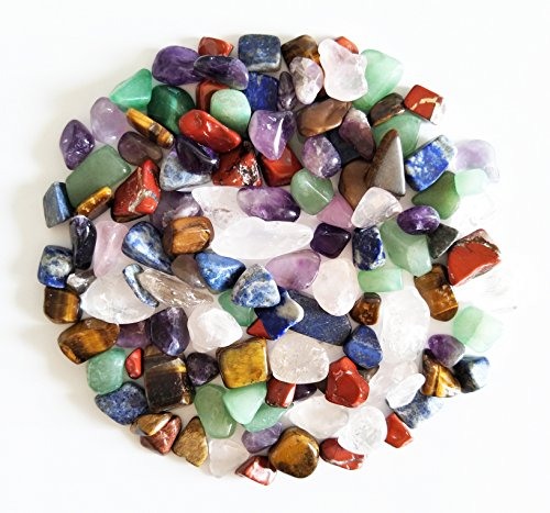 Mixed Natural Crystal 7 Chakra Stones, One Bag, About 100 Pieces, Weights about 160 Grams in Total, Small Size, Crystals for Beginners, Anxiety Relief
