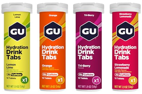 GU Energy Hydration Electrolyte Drink Tablets, Enhanced Endurance Sports Drink for Running, Cycling, Triathlon, 4-Count (48 Servings), Assorted Flavors
