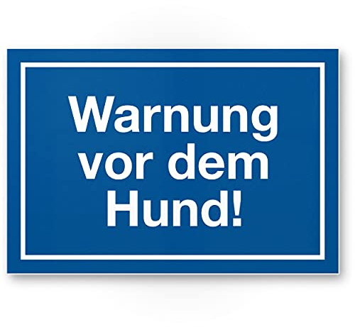 Komma Security Warnung vor dem Hund Schild - 30 x 20 cm Hinweisschild wetterfest Hundeschild Gartentor Einfahrtstor die Haustür Türschild Abschreckung Warnschild Einbruchschutz