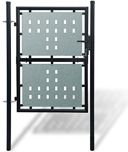 Puerta de valla de jardín, negra 100x250 cm para cercado