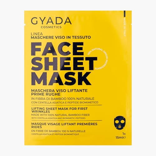 Gyada Cosmetics, Maschera Viso Liftante Prime Rughe, Effetto Rimpolpante, Indicata per Pelli Mature e Rilassate, per Una Pelle Liscia e Compatta, Con Centella Asiatica e Peptidi, 15 Ml