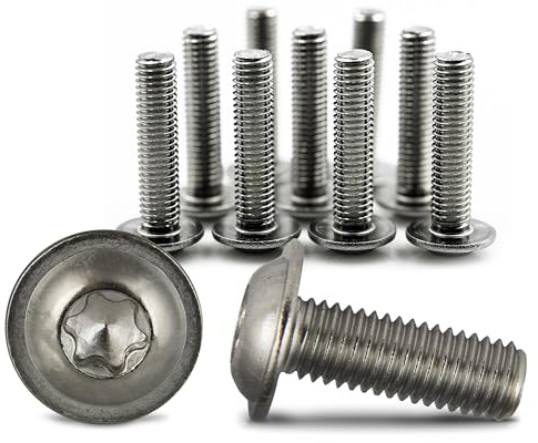 PROTECH 100 Stück Linsenkopfschrauben M6x20 Edelstahl Flansch V2A rostfreier A2 Innensechsrund Linsenschrauben Flanschschrauben ISO7380