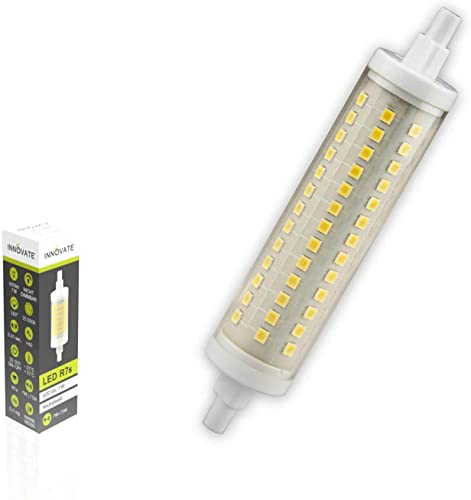 INNOVATE® R7S LED 118mm – 91 SMD Stableuchte 12 Watt – 1000 Lumen Stab - 100 Watt LED Halogen Ersatz 360° Abstrahlwinkel – CRI 80 Leuchtmittel R7S 230V nicht dimmbar (118x22mm 3000K 12W SMD)