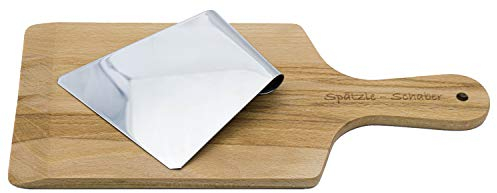 Albgenuss Spätzle scraper set: oiled real wood spaetzle board made of beech wood and stainless steel spaetzle slicer