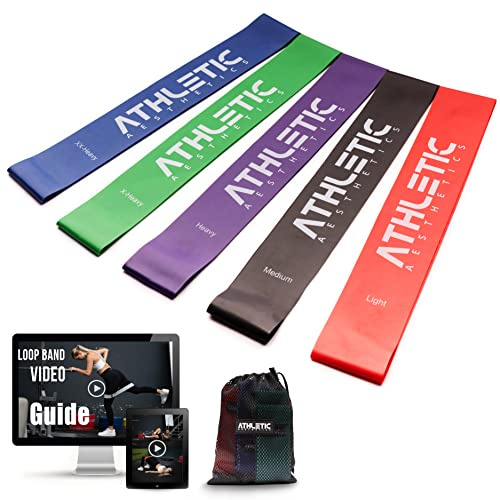 Premium Fitness Band Set [Fitnessbänder Sets + Tasche und Übungsanleitung] - Widerstandsbänder, Gymnastikbänder, Resistance Bands, Trainingsbänder, Loop Bänder, Mini Bands