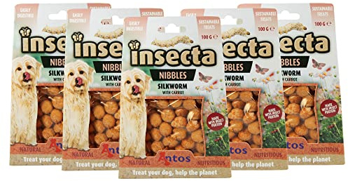 5 x 100g Insecta Nibbles Silkworm - Hundeleckerli mit Insektenprotein - nachhaltig - Allergiker geeignet - Proteinquelle Insekten