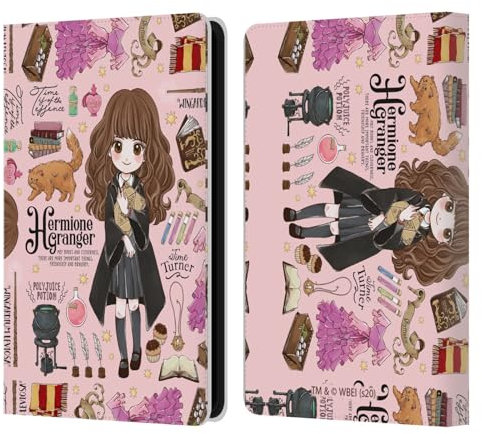 Head Case Designs Offizielle Harry Potter Hermione Muster Deathly Hallows XXXVII Leder-Wallet-Hülle Kompatibel mit Kindle Paperwhite 5 (2021)